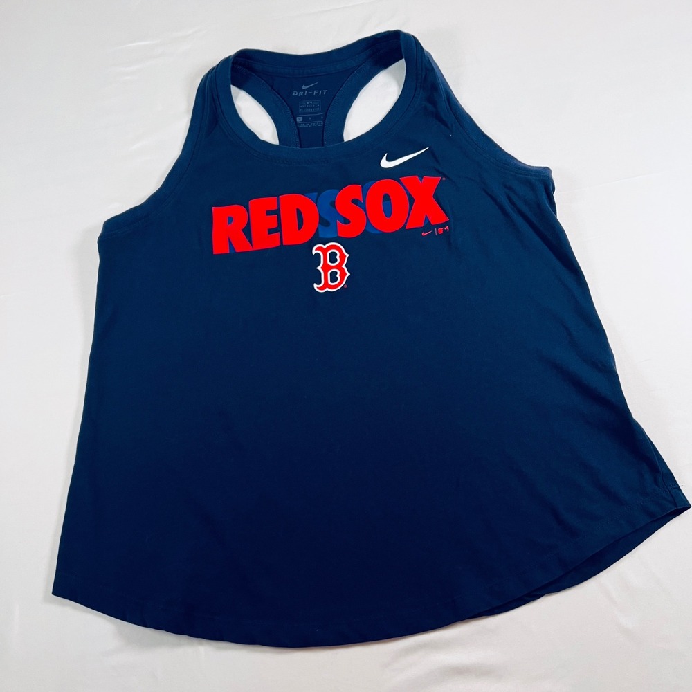 Nike Boston Red Sox Dri-FIT Tank Top Womens Large Navy Blue MLB Racerback Shirt